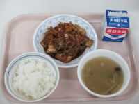 厚揚げのみそ炒め　春雨スープ