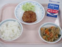豆腐ハンバーグ　切り干しの煮物
