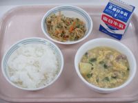 親子煮　ごま酢和え