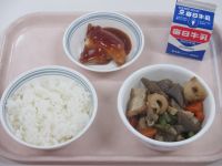鶏の梅肉焼き　野菜の炊き合わせ