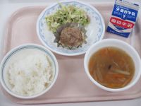 ジャンボしゅうまい　ツナのごまドレあえ　春雨スープ