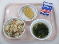 きんぴら寿司　さつまいもの天ぷら　すまし汁