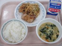 鶏肉の照り焼き　梅おかか和え　かきたま汁