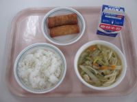 塩ちゃんこ汁　揚げ春巻