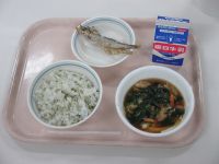 菜めし　ししゃものから揚げ　冷やしかやくうどん