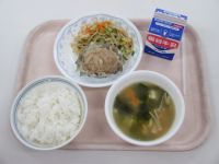 ジャンボシューマイ　ナムル　わかめスープ