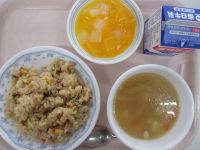 焼き飯　中華スープ　みかんダイスゼリー