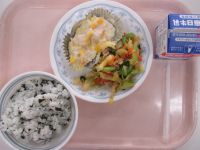 わかめご飯　ささみのホイル焼き　ツナ和え