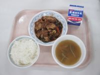 厚揚げのみそ炒め　もやしのスープ