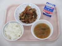 厚揚げのみそ炒め　もやしのスープ