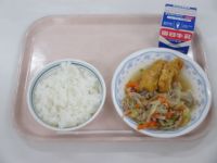野菜の炒め物　ちくわの黄金揚げ