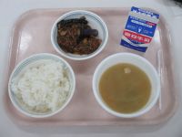 マーボー茄子　中華スープ