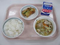 塩ちゃんこ汁　ちくわの磯辺揚げ