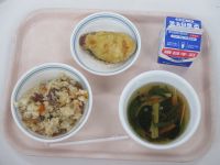 きんぴら寿司　さつまいもの天ぷら　冷やしすまし汁