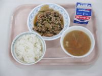 豚肉のスタミナ炒め　もやしの中華スープ