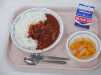 ハヤシライス　フルーツポンチ