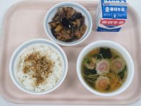 麻婆茄子・そーめん汁・ふりかけ