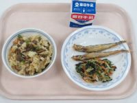 きんぴら寿司・胡麻和え・ししゃもの唐揚げ