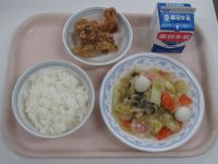 八宝菜・鶏の竜田揚げ