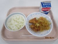 とり肉のレモン揚げ・春雨の甘辛炒め