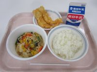 豆腐の中華煮・いかの天ぷら