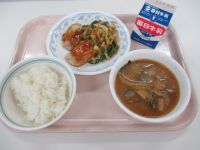 鶏の梅肉焼き・おかかあえ・みそ汁