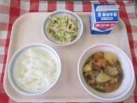 ごはん・牛乳・肉じゃが・和風マヨネーズ和え