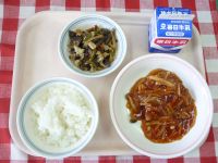 ごはん・牛乳・魚の野菜あんかけ・こんにゃくのきんぴら