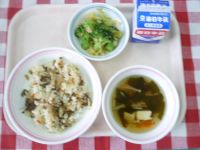 きんぴら寿司・ブロッコリーのツナ和え・すまし汁