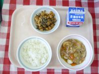 ごはん・牛乳・はっぽうさい・だいずとじゃこのごまがらめ