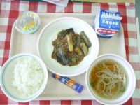 ごはん・牛乳・マーボなす・そうめん汁