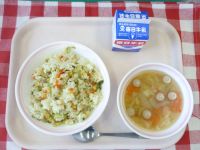 高菜チャーハン・牛乳・ジャーマンスープ