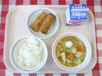 ごはん・牛乳・はっぽうさい・はるまき