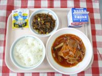 ごはん・牛乳・魚の野菜あんかけ・糸こんソテー