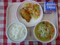 ごはん・牛乳・さかなのてりやき・切り干し大根の甘酢和え・塩ちゃんこ汁