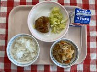 ごはん・牛乳・豆腐ハンバーグ・切り干し大根の煮物
