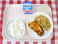 ごはん・牛乳・ポテトグラタン・はるさめのいためもの