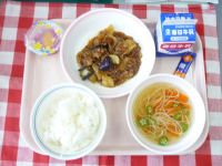 ごはん・牛乳・マーボーなす・たなばたそうめんじる・ふりかけ・たなばたゼリー