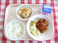 ごはん・牛乳・にくだんごのあんかけ・切干しの煮物