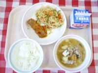 ごはん・牛乳・さかなのてりやき・きりぼしだいこんのあまずあえ・ぶたじる