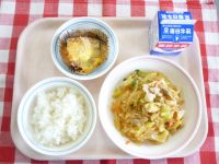 ごはん・牛乳・魚のマヨネーズ焼き・はるさめのいためもの