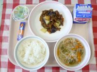 ごはん・牛乳・マーボーなす・七夕そうめん汁・ふりかけ・たなばたゼリー