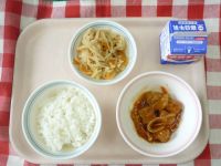 ごはん・牛乳・にくだんごのやさいあんかけ・きりぼしだいこんのにもの