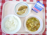 ごはん・ぎゅうにゅう・はっぽうさい・あげぎょうざ