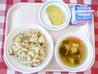 きんぴらずし・牛乳・さつまいものてんぷら・すましじる