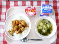 トリニータどん・牛乳・とうふのスープ・ヨーグルト