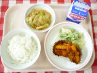 ごはん・牛乳・ポテトグラタン・ブロッコリーサラダ・はるさめのいためもの