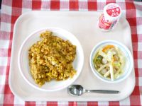 カレーピラフ・ジョア・マカロニのマヨネーズいため