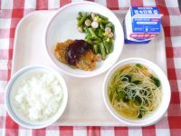ごはん・牛乳・さかなのフライ・いんげんソテー・そうめんじる