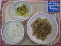 ごはん、五目きんぴら、大豆サラダ